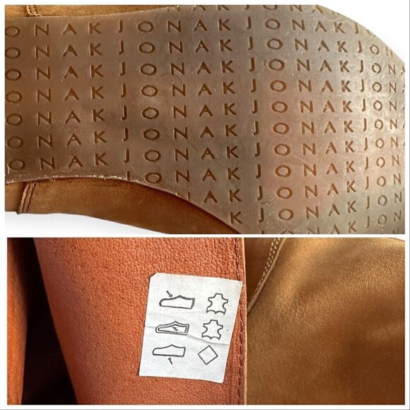 Jonak Paris Tan Distressed Leather Pull on Flat Boots, Size 39/40 EU, - Picture 11 of 16